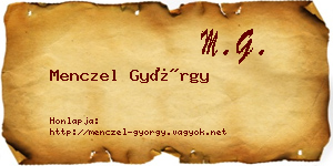 Menczel György névjegykártya