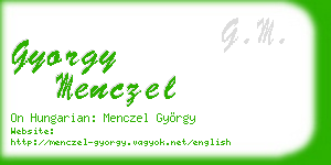 gyorgy menczel business card